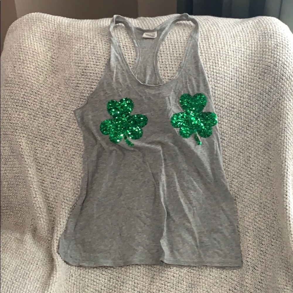 🌵PINK VICTORIA SECRET Tank St.Patricks Day Medium